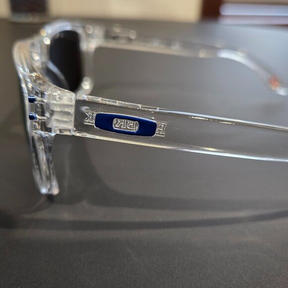 Oakley Holbrook Polarized Square Frame Sunglasses - Clear Frame / Blue Lens - Picture 9 of 14